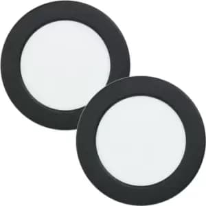 Image of 2 PACK Wall / Ceiling Flush Downlight Black Round Spotlight 5.5W Built in LED