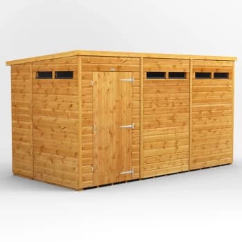 Image of 12x6 Power Pent Security Shed - Brown