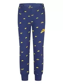 Image of Nike Kids Boys AOP Club Seasonal Jogging Bottoms - Dark Blue, Dark Blue, Size 2-3 Years