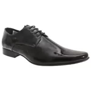 Image of Goor Mens Patent Leather Lace-Up Chisel Toe Gibson Dress Shoes (8 UK) (Black Patent)