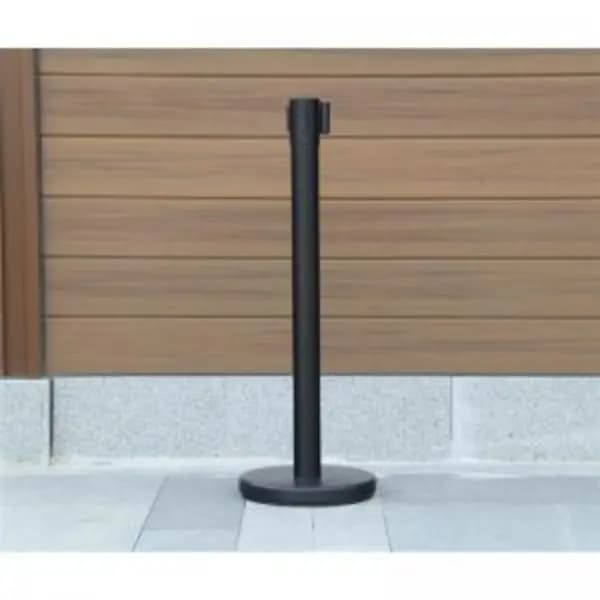 Image of Seco Retractable 2m Post Black with Red Tape - RTPOSTBLACK 24954SS EXR24954SS