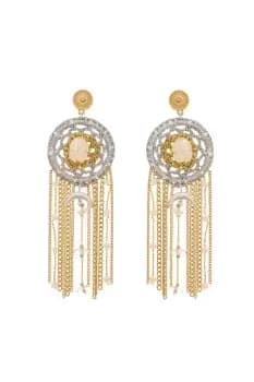 Image of Gold 'Dreamcatcher' Crochet Earrings