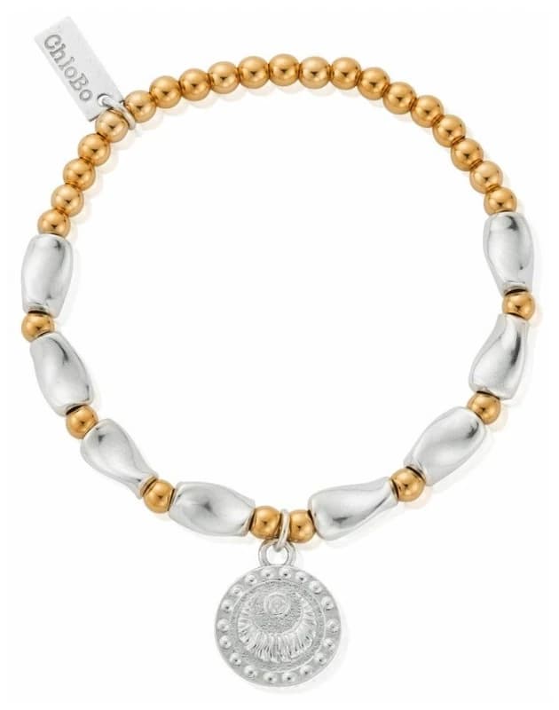 Image of ChloBo GMBLTB3458 Gold And Silver Rising Woman Bracelet Jewellery