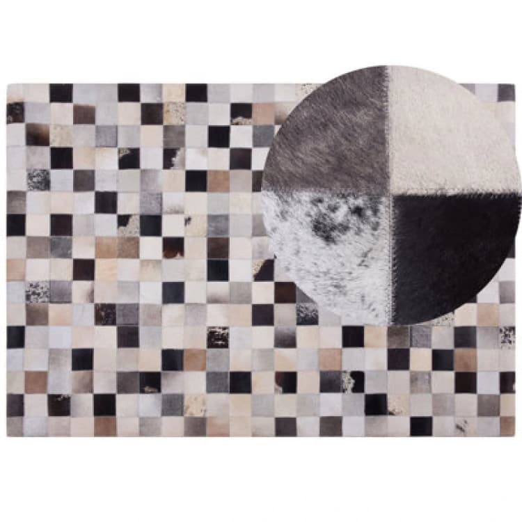 Image of Beliani Rug Rize Multicolour 160 X 230 Cm Leather