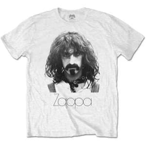 Image of Frank Zappa - Thin Logo Portrait Unisex Large T-Shirt - White