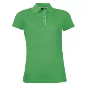 Image of SOLS Womens/Ladies Performer Short Sleeve Pique Polo Shirt (M) (Kelly Green)