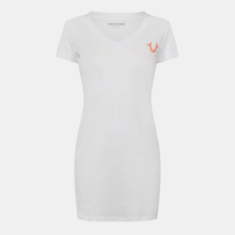 Image of True Religion Womens Buddha T-Shirt Mini Dress White female 8