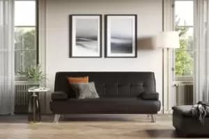 Image of Montana Faux Leather Sofa Bed With Chrome Legs
