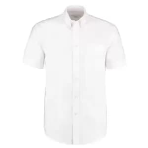 Image of Kustom Kit Mens Workwear Oxford Short Sleeve Shirt (17inch) (White)