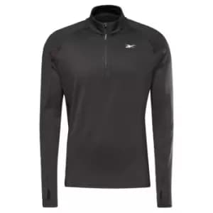 Image of Reebok Running Quarter-Zip Long-Sleeve Top Mens - Black