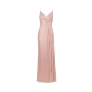 Image of Adrianna Papell Draped Foil Chiffon Gown - Pink