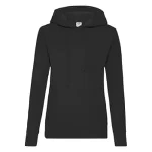 Image of Fruit Of The Loom Ladies Lady Fit Hooded Sweatshirt / Hoodie (2XL) (Black)