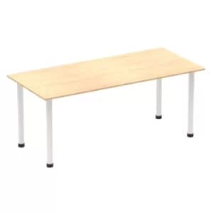 Image of Impulse 1800mm Straight Table Maple Top White Post Leg