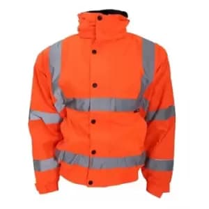 Image of Warrior Mens Tulsa Hi-Vis Bomber Jacket (S) (Fluorescent Orange)