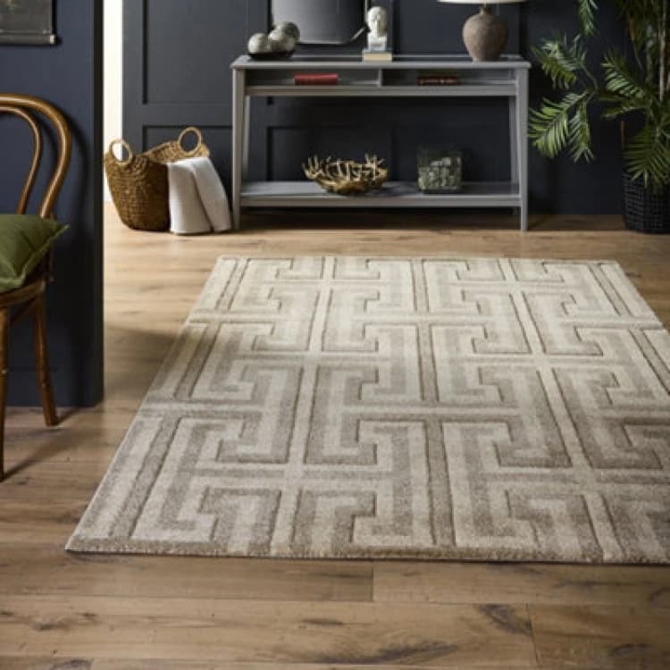 Image of The Very Collection Greek Key Rug Brown WE55S Unisex 120x170cm,160x230cm,200x290cm,80x150cm