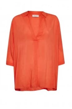 Image of Great Plains Kezia Shirting Collared Blouse Red
