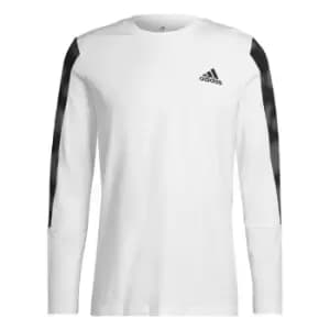 Image of adidas Essentials Camo Print Long-Sleeve Top Mens - White