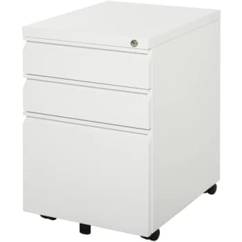 Image of Mobile Vertical File Cabinet Lockable Metal Cabinet with 3 Drawers - Vinsetto