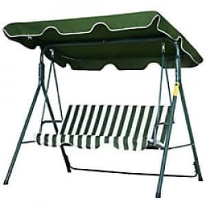 Image of Outsunny Swing Chair Green Steel, Polyester 84A-054V01
