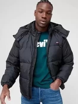Image of Levis Fillmore Hooded Padded Jacket - Black, Size L, Men