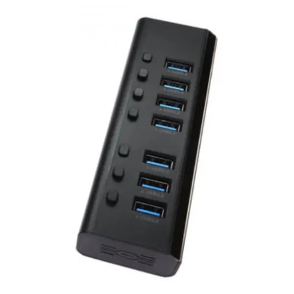 Image of Cables Direct Cables Direct NLUSB3-7PL interface hub USB 3.2 Gen 1 (3.1 Gen 1) Type-A 5000 Mbps Black NLUSB3-7PL
