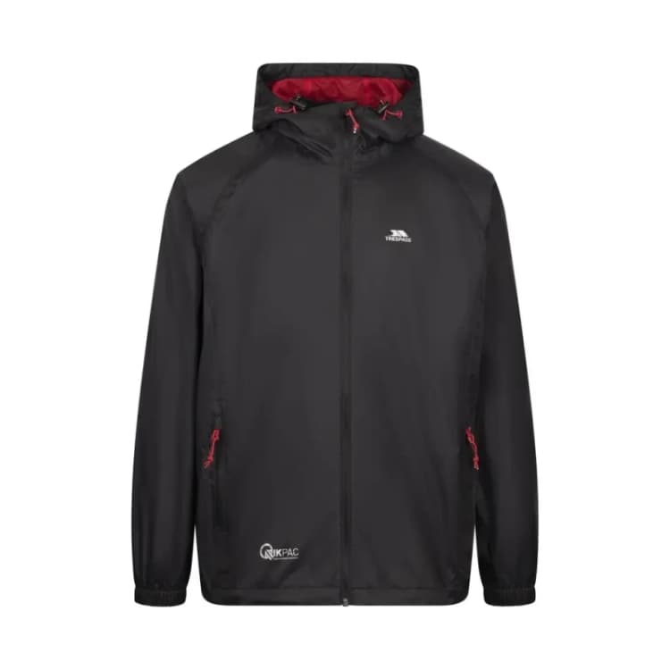 Image of Waterproof jacket Trespass Qikpac Noir Unisex L