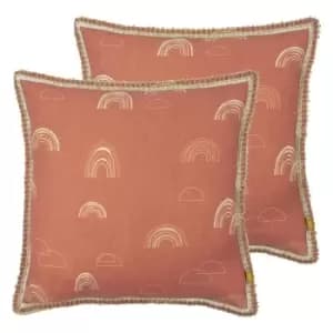Image of Furn. Rain Shadow Twin Pack Polyester Filled Cushions Red Clay