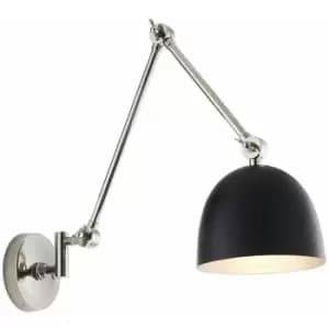 Image of Wall Light - Polished Nickel Plate & Matt Black - 10W LED E27 - Dimmable