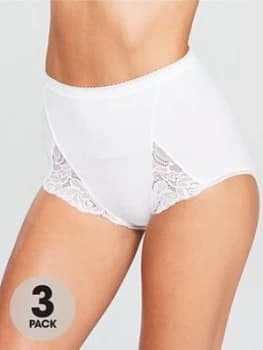 Image of Playtex Cotton And Lace 3 Pack Brief, White, Size 5XL, Women