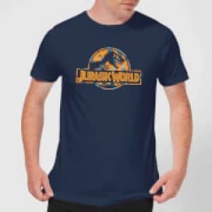 Image of Jurassic Park Logo Tropical Mens T-Shirt - Navy - XL