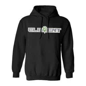 Image of Element Rc Logo Hood Pullover Black - X-Large