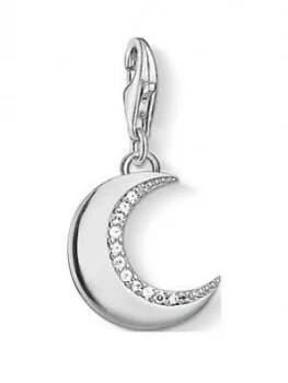 Image of Thomas Sabo Sterling Silver Charm Club Cubic Zirconia Moon Charm