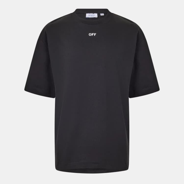 Image of Off White Mens Brics Skate - Short Sleeve T-Shirt Black-White male XS