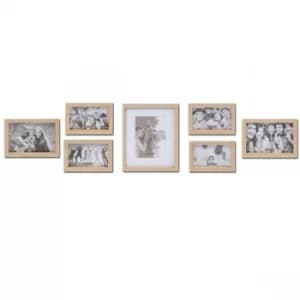 Image of iFrame Set of 7 Natural Wood Finish Frames