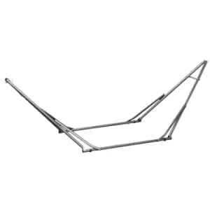 Image of Outsunny Foldable Hammock Stand, Portable Hammock with Metal Frame, 2 in 1 Hammock Net Stand, Clothes Drying Rack, Load Capacity 120kg Black