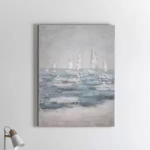Image of Gallery Direct Sea Waves Textured Canvas