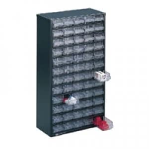 Image of Slingsby Clear 60 Drawer System Dark Grey Storage Cabinet 324208