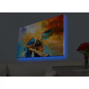 Image of 4570HDACT-039 Multicolor Decorative LED Lighted Canvas Painting