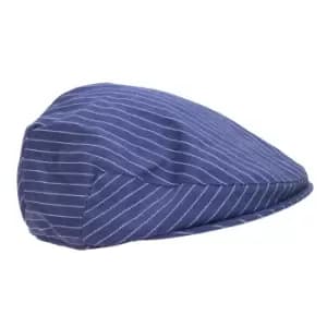 Image of Tom Franks Mens Striped Flat Cap (M/L) (Navy)