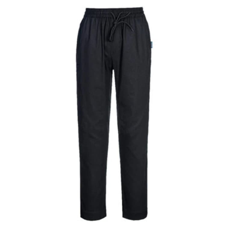 Image of Portwest Cotton MeshAir Chefs Trousers C076BKRS Colour: Black