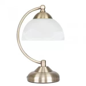Image of Stamford Table Lamp with Glass Shade in Antique Brass