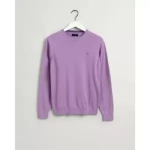 Image of Gant Classic Cotton Crew Neck Jumper - Purple
