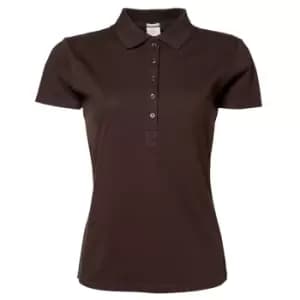 Image of Tee Jays Womens/Ladies Luxury Stretch Short Sleeve Polo Shirt (S) (Chocolate)