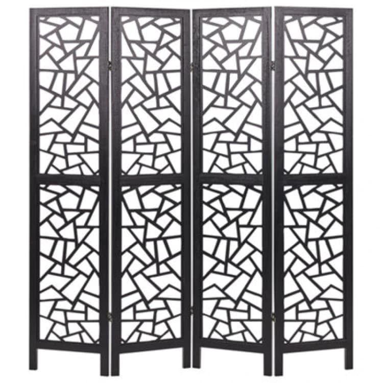 Image of Beliani 4 Panel Room Divider Pianlargo Black 163cm 170 Cm
