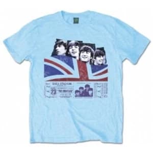 Image of The Beatles Shea Stadium Mens Light Blue Tshirt: XXL