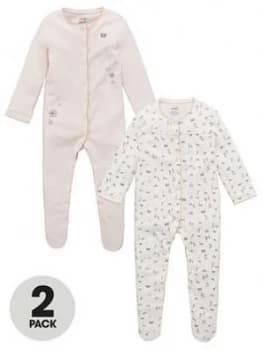 Image of Mamas & Papas Butterflies Sleepsuits 2 Pack Baby Girls