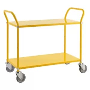 Image of Two Tier Steel Shelf Trolley - Orange