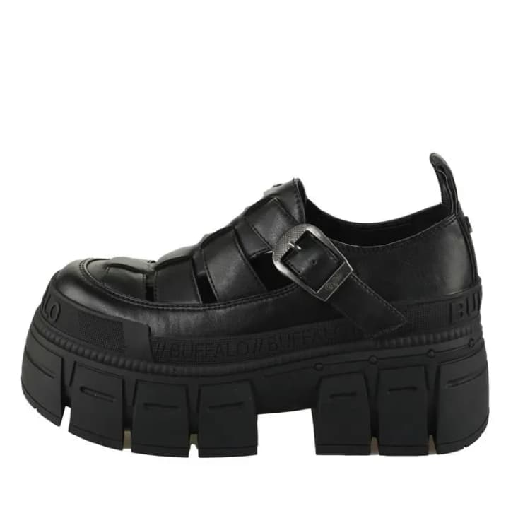 Image of Buffalo Womens moccasins Buffalo Gospher Fisher - Vegan Nappa Noir Female 36