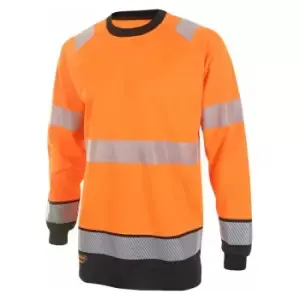Image of Hivis two tone l/s t shirt or/blk 3XL - Orange / Black - Orange / Black - Beeswift
