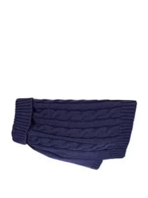 Image of Happy Pet Charlton Cable Knit Midnight Blue Dog Jumper Extra Small
